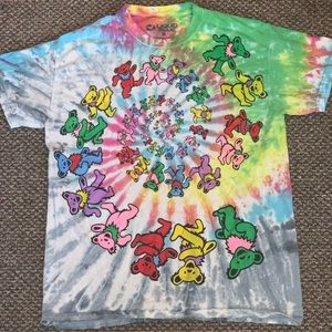Grateful Dead Liquid Blue Spiral Bears Tee